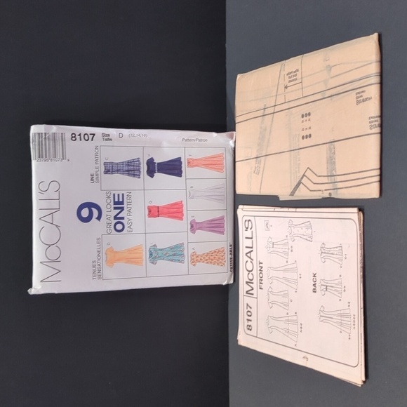 McCall's 8107 Vintage Women's Dress Uncut Sewing Pattern Size D (12, 14, 16) - Picture 3 of 3